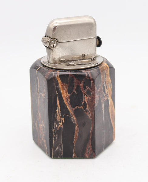 THORENS Swiss 1926 Art-Deco Design Portor Single Claw Marble Desk Petrol Lighter