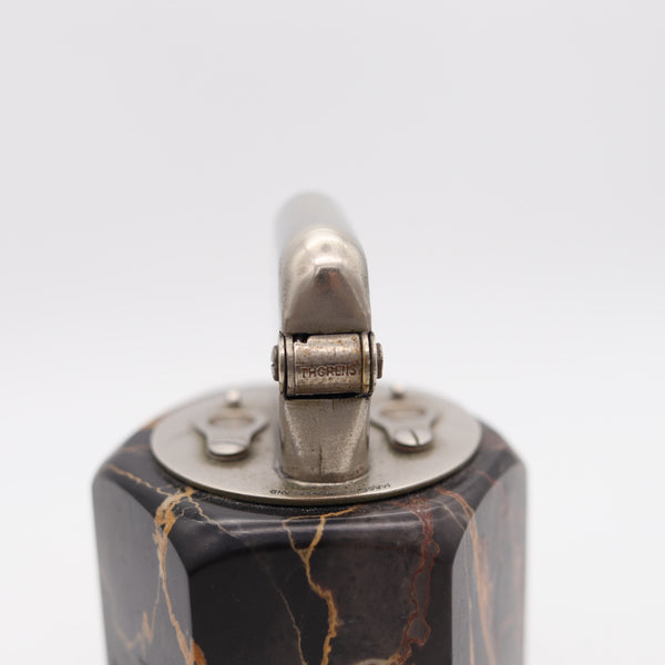 THORENS Swiss 1926 Art-Deco Design Portor Single Claw Marble Desk Petrol Lighter