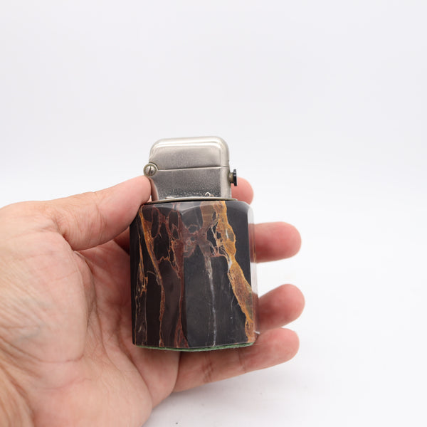 THORENS Swiss 1926 Art-Deco Design Portor Single Claw Marble Desk Petrol Lighter