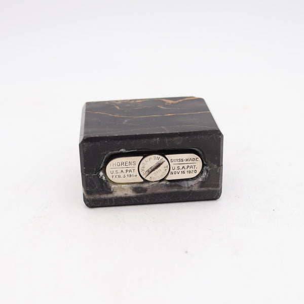 THORENS New York 1926 Art-Deco Design Portor Single Claw Marble Desk Petrol Lighter
