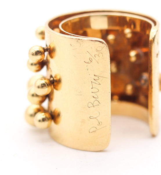 POL BURY 1975 Paris Galerie Maeght Edition Kinetic Sculptural Ring In 18Kt Gold