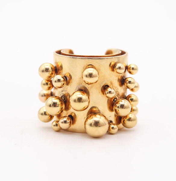 POL BURY 1975 Paris Galerie Maeght Edition Kinetic Sculptural Ring In 18Kt Gold