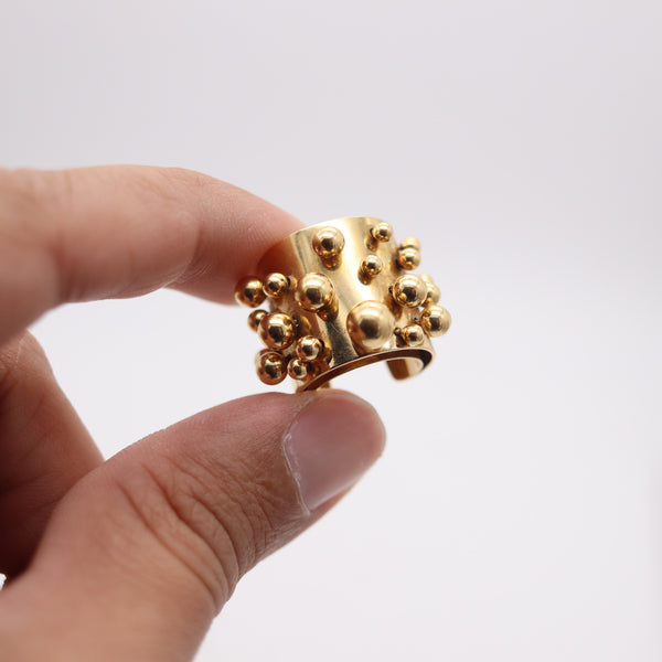 POL BURY 1975 Paris Galerie Maeght Edition Kinetic Sculptural Ring In 18Kt Gold