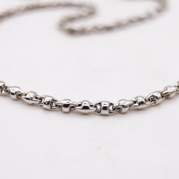 -Antonio Songa Italian Modernist Links Chain in Solid 18Kt White Gold