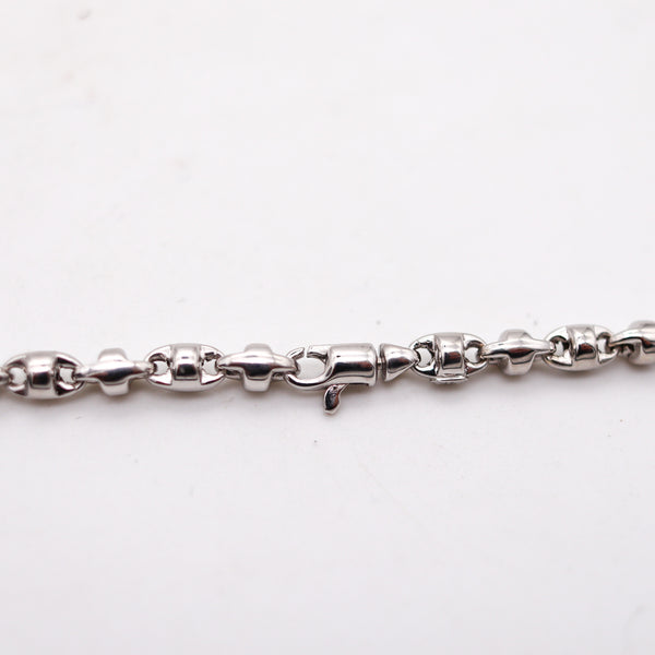 -Antonio Songa Italian Modernist Links Chain in Solid 18Kt White Gold