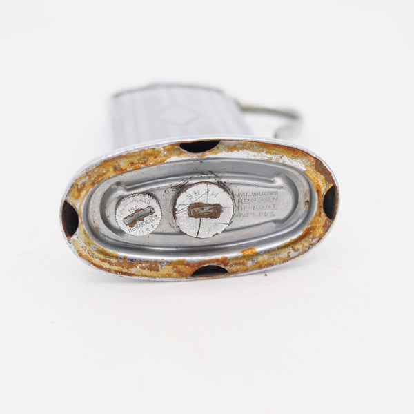 RONSON 1928 De-Light Tabourette Art-Deco Desk Petrol Lighter In Plated Steel
