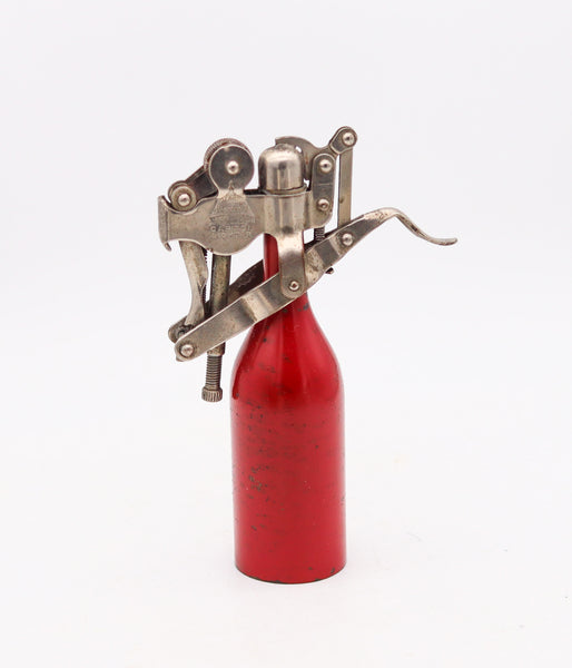 CAPITOL Industrial 1927-31 Desk Petrol Lighter In Steel With Red Lacquer