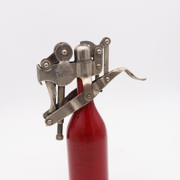 CAPITOL Industrial 1927-31 Desk Petrol Lighter In Steel With Red Lacquer