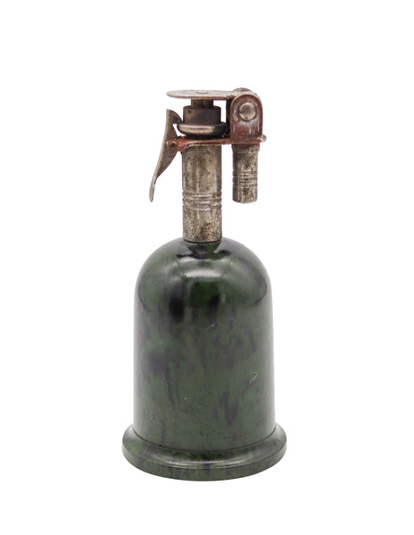 STRIKALITE 1935 Industrial Desk Petrol Lighter In Steel & Green Bakelite Plaskon