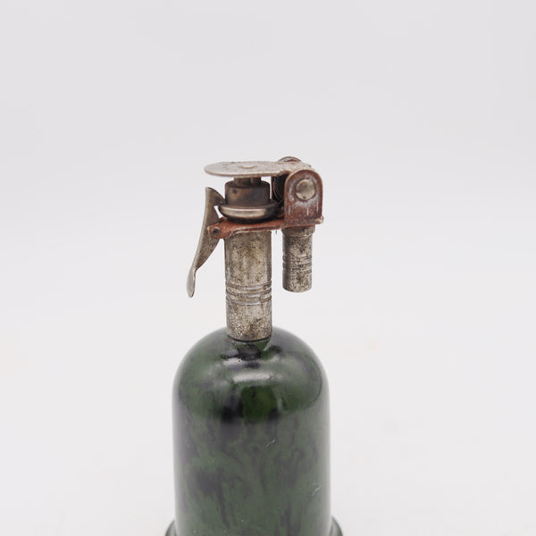 STRIKALITE 1935 Industrial Desk Petrol Lighter In Steel & Green Bakelite Plaskon