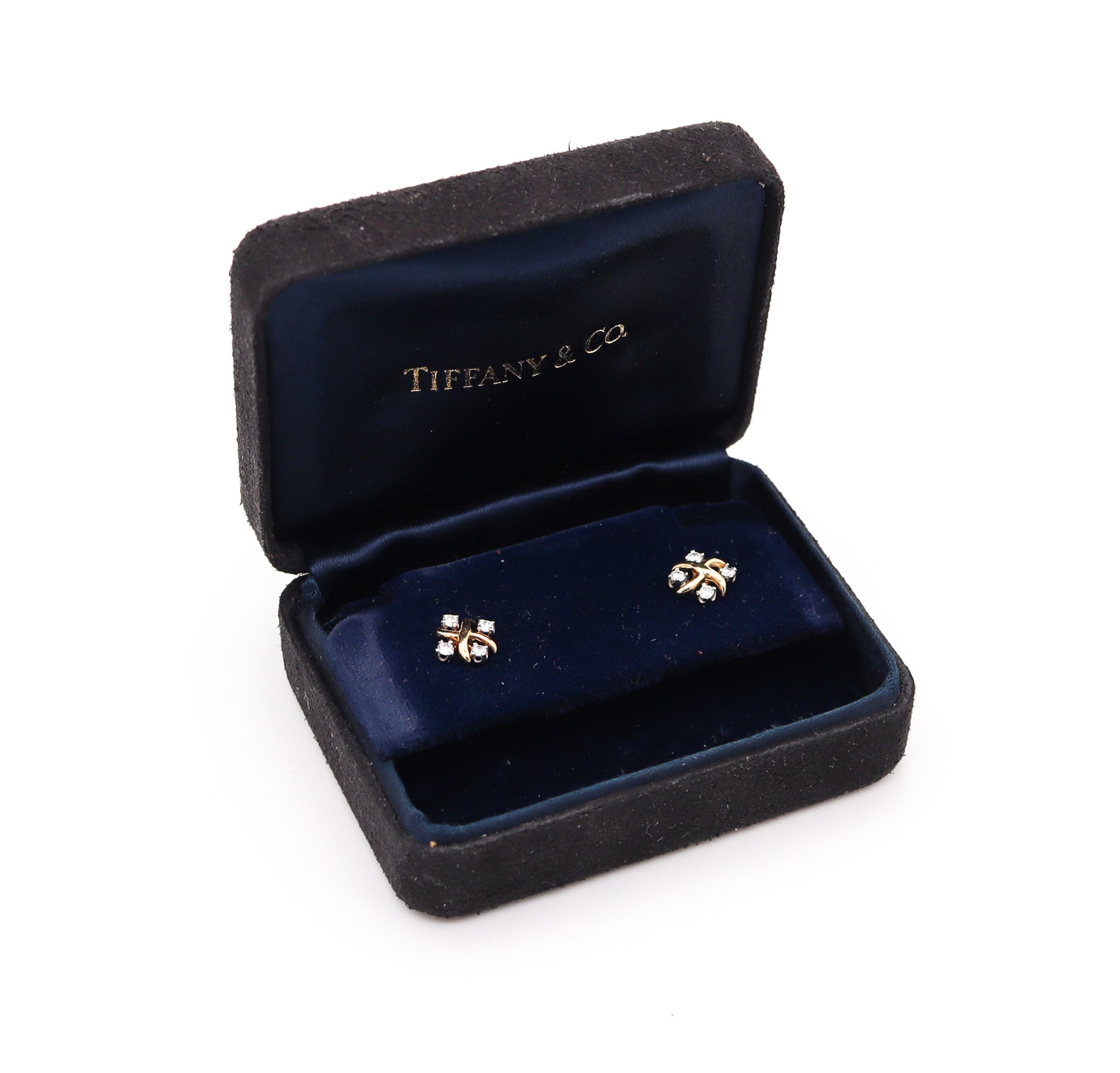 TIFFANY & CO. 1980 Schlumberger Lynn Studs Earrings 18Kt