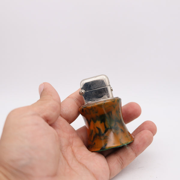 THORENS Swiss 1926 Art-Deco Bijou Small Single Claw Catalin Desk Petrol Lighter