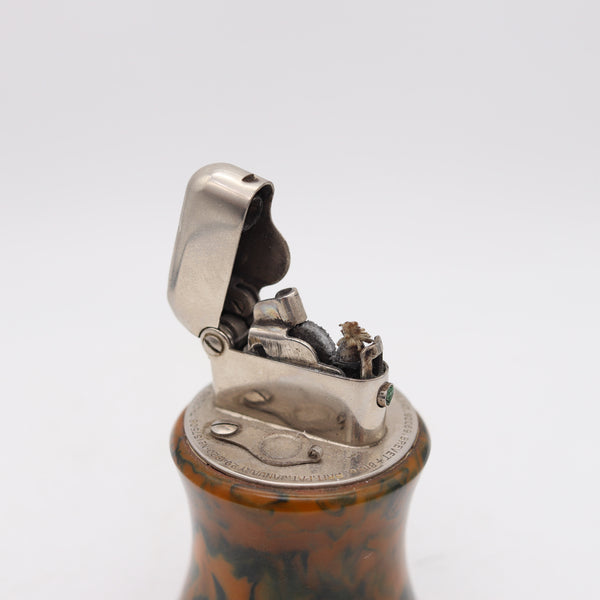 THORENS Swiss 1926 Art-Deco Bijou Small Single Claw Catalin Desk Petrol Lighter