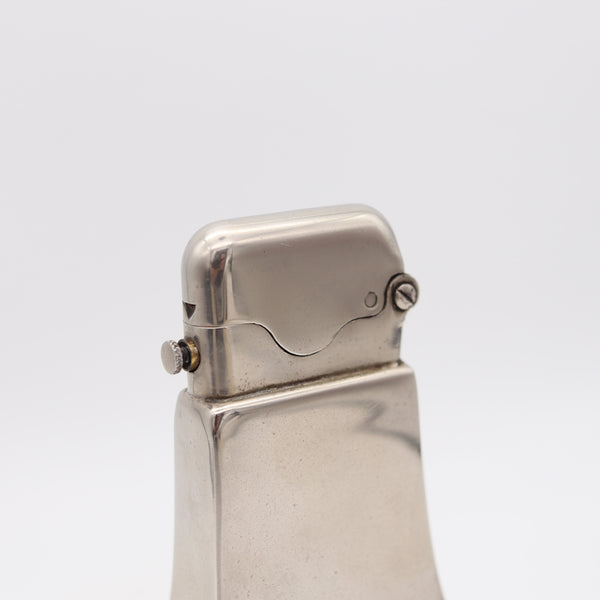 THORENS Swiss 1926 Art-Deco Single Claw Steel Flared Desk Petrol Lighter
