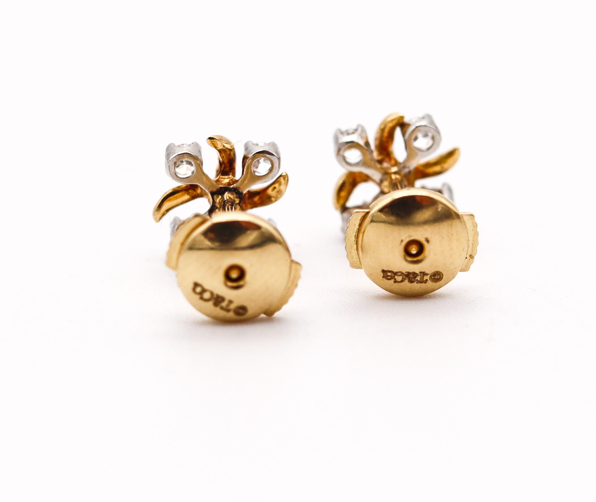 TIFFANY & CO. 1980 Schlumberger Lynn Studs Earrings 18Kt