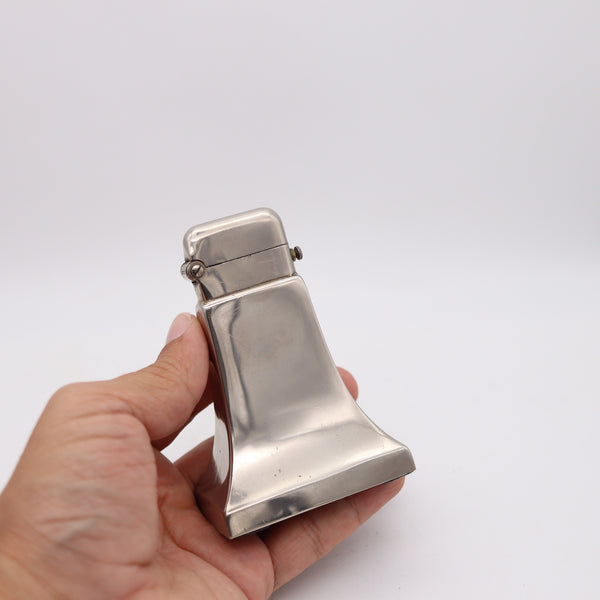 THORENS Swiss 1926 Art-Deco Single Claw Steel Flared Desk Petrol Lighter