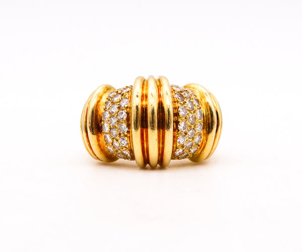 -Charles Krypell Modernist Cocktail Ring In 18Kt Gold With 1.08 Cts In Diamonds