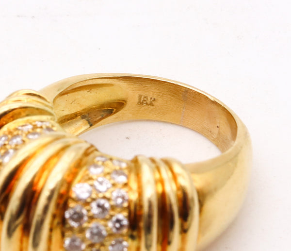 -Charles Krypell Modernist Cocktail Ring In 18Kt Gold With 1.08 Cts In Diamonds