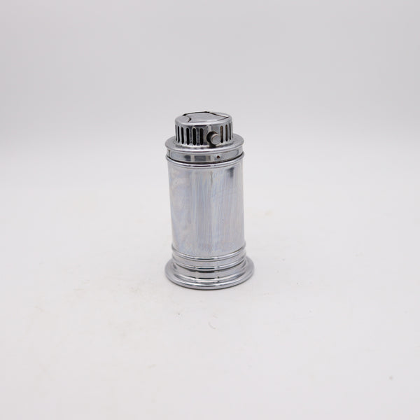 CHASE BRASS & COPPER CO. 1933 Art-Deco Round Desk Petrol Lighter In Steel