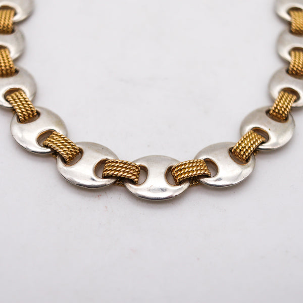 -Hermes Paris 1970 Modernist Nautical Links Necklace In 18Kt Yellow Gold And Sterling