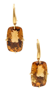 ROBERTO COIN Modern Dangle Earrings 18Kt Gold With 47.98 Ctw Smokey Quartzes