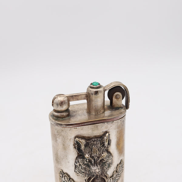 JOSEF SONSKOWSKI 1888 Table Petrol Lighter Adaptation In Silver-Plated Bronze