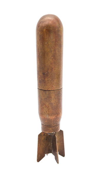 TRENCH-ART Germany WWI 1916-1919 Torpedo-Shaped Desk Petrol Lighter In Bronze