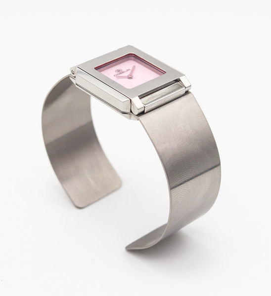 -Gubelin Modernist Techno Cuff Bracelet Wrist Watch In Stainless Steel