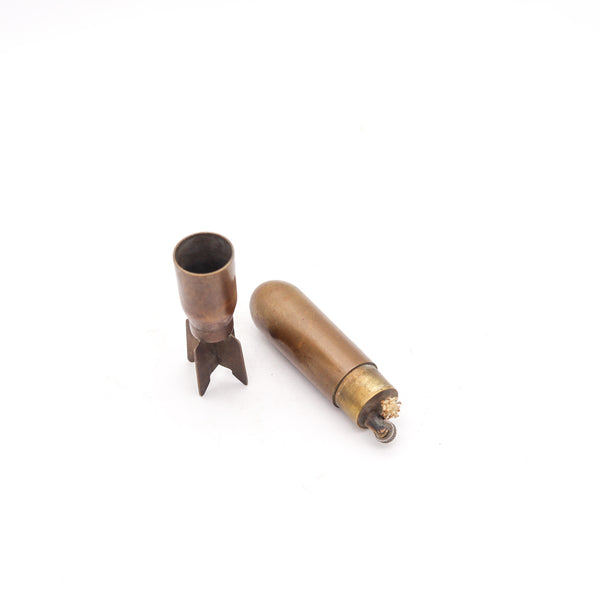 TRENCH-ART Germany WWI 1916-1919 Torpedo-Shaped Desk Petrol Lighter In Bronze