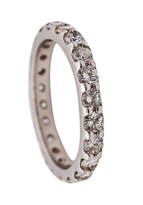 -Art Deco 1940 Antique Platinum Eternity Ring With 1.32 Ctw In Diamonds