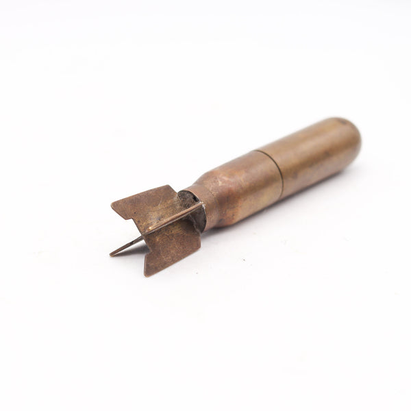 TRENCH-ART Germany WWI 1916-1919 Torpedo-Shaped Desk Petrol Lighter In Bronze