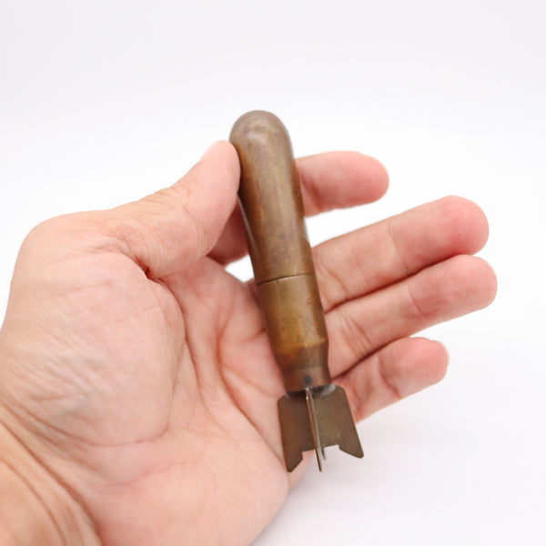 TRENCH-ART Germany WWI 1916-1919 Torpedo-Shaped Desk Petrol Lighter In Bronze