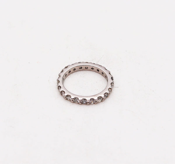 -Art Deco 1940 Antique Platinum Eternity Ring With 1.32 Ctw In Diamonds