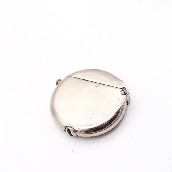 THORENS Swiss 1933 Art-Deco Design Round Pocket Petrol Lighter Type-B