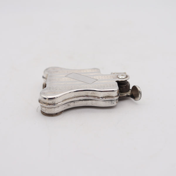 RONSON 1926 Art Deco Banjo Automatic Lighter In Barley Silver Plate Never Used