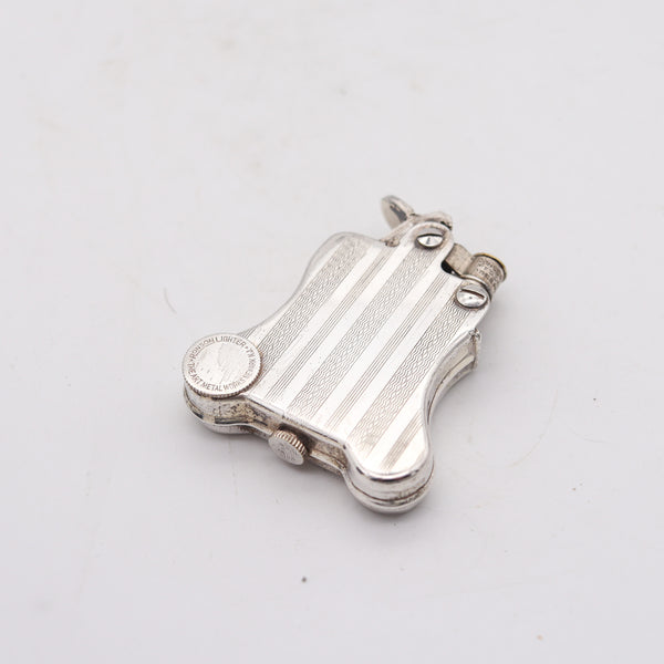 RONSON 1926 Art Deco Banjo Automatic Lighter In Barley Silver Plate Never Used