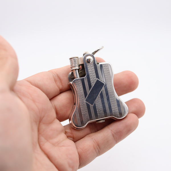 RONSON 1926 Art Deco Banjo Automatic Lighter In Barley Silver Plate Never Used