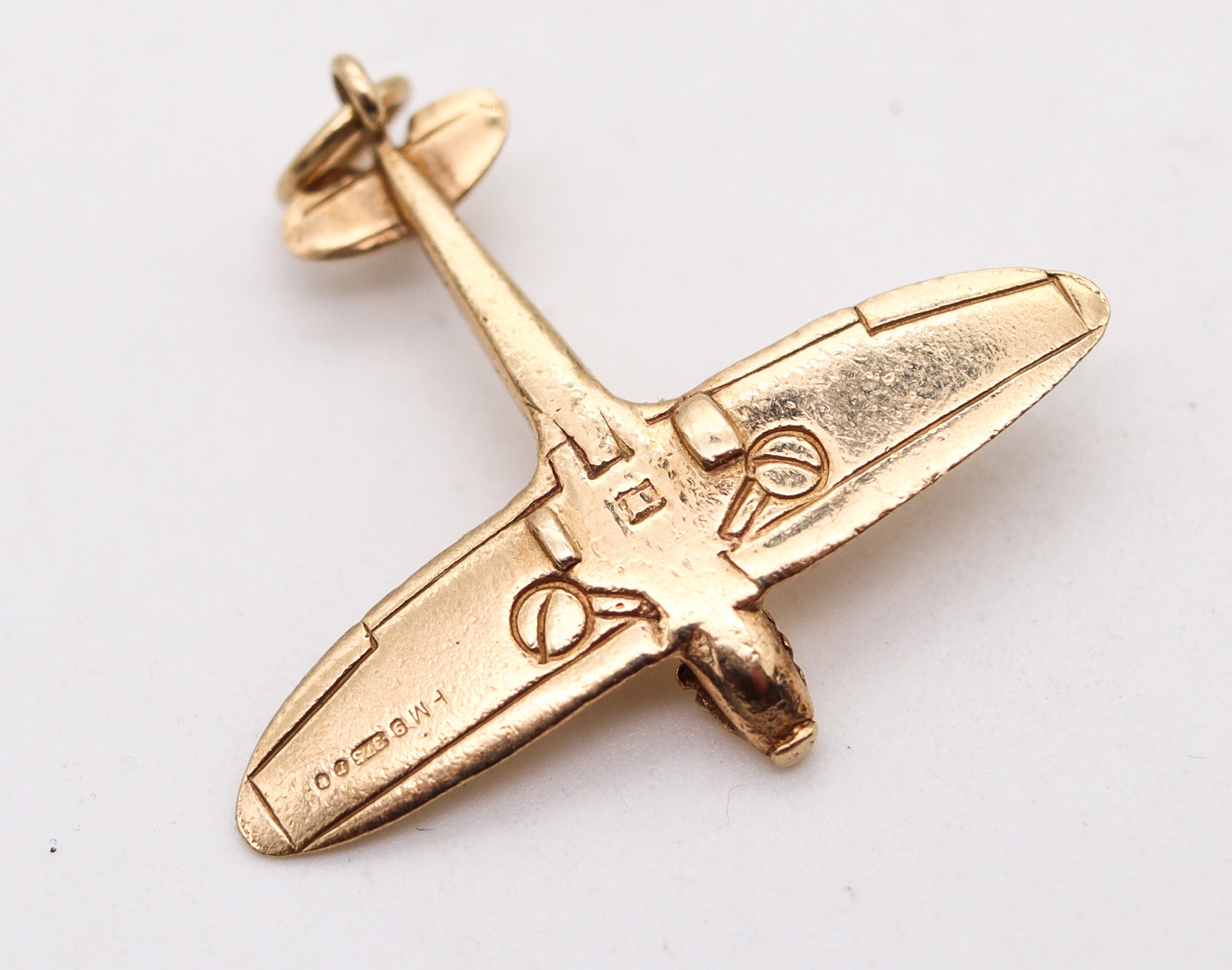 9 Carat Gold Spitfire Charm. Fully hallmarked 9 carat gold Spitfire Charm or outlets Pendant