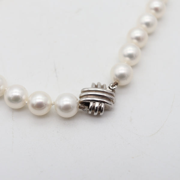 TIFFANY & CO. 2009 Signature Collection Pearls Necklace In 18Kt Gold Box & Papers