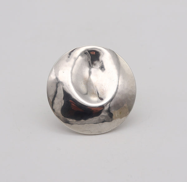 -Owe Johansson 1970 Finland Modernist Domed Ring in Solid .925 Sterling Silver