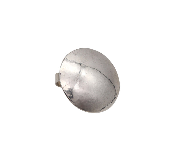 -Owe Johansson 1971 Finland Modernist Domed Ring in Solid .925 Sterling Silver