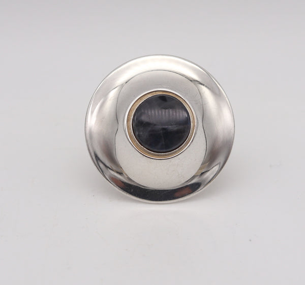 -Owe Johansson 1973 Finland Modernist Ring in Solid .925 Sterling Silver and Sodalite