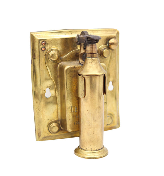 LE CUISTOT 1905 French Wall Semiautomatic Push Button Lighter In Polished Bronze
