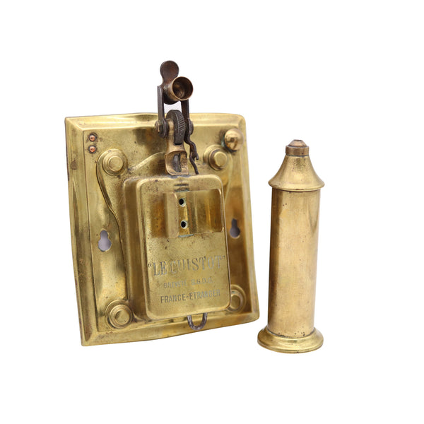 LE CUISTOT 1905 French Wall Semiautomatic Push Button Lighter In Polished Bronze