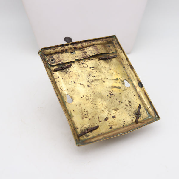 LE CUISTOT 1905 French Wall Semiautomatic Push Button Lighter In Polished Bronze