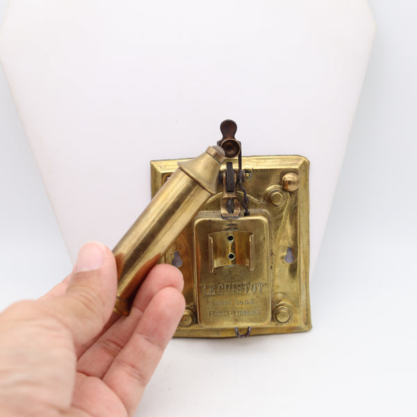 LE CUISTOT 1905 French Wall Semiautomatic Push Button Lighter In Polished Bronze