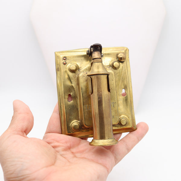 LE CUISTOT 1905 French Wall Semiautomatic Push Button Lighter In Polished Bronze