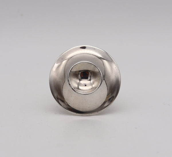 -Owe Johansson 1970 Finland Modernist Domed Ring in Solid .925 Sterling Silver