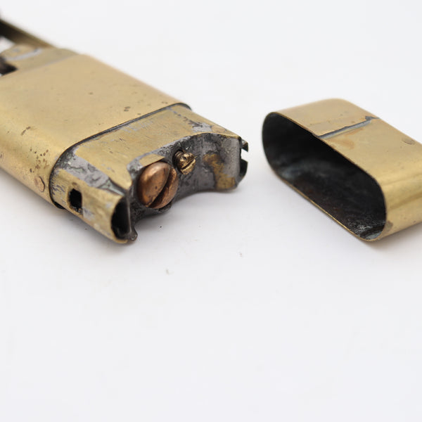 PROTOTYPE 1920 British Rasp Rack & Pinion Petrol Lighter In Brass Rare Mechanism