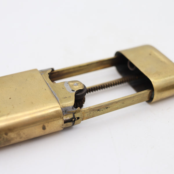PROTOTYPE 1920 British Rasp Rack & Pinion Petrol Lighter In Brass Rare Mechanism